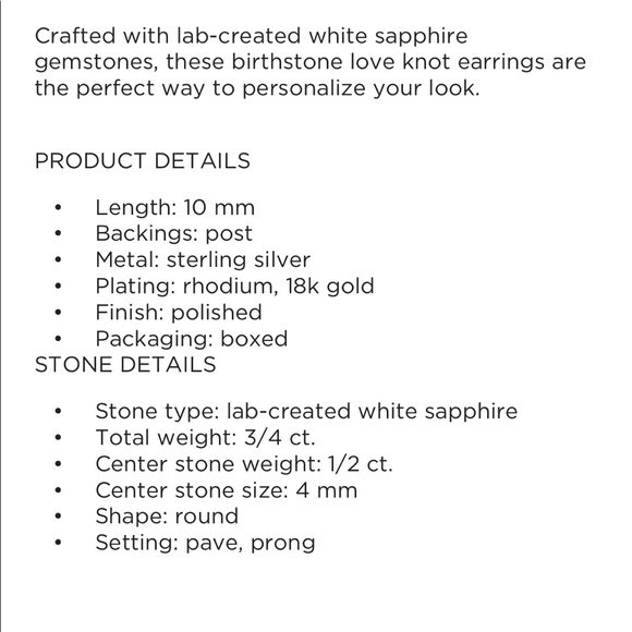 NWT Sterling Silver White Sapphire Earrings - Picture 6 of 6